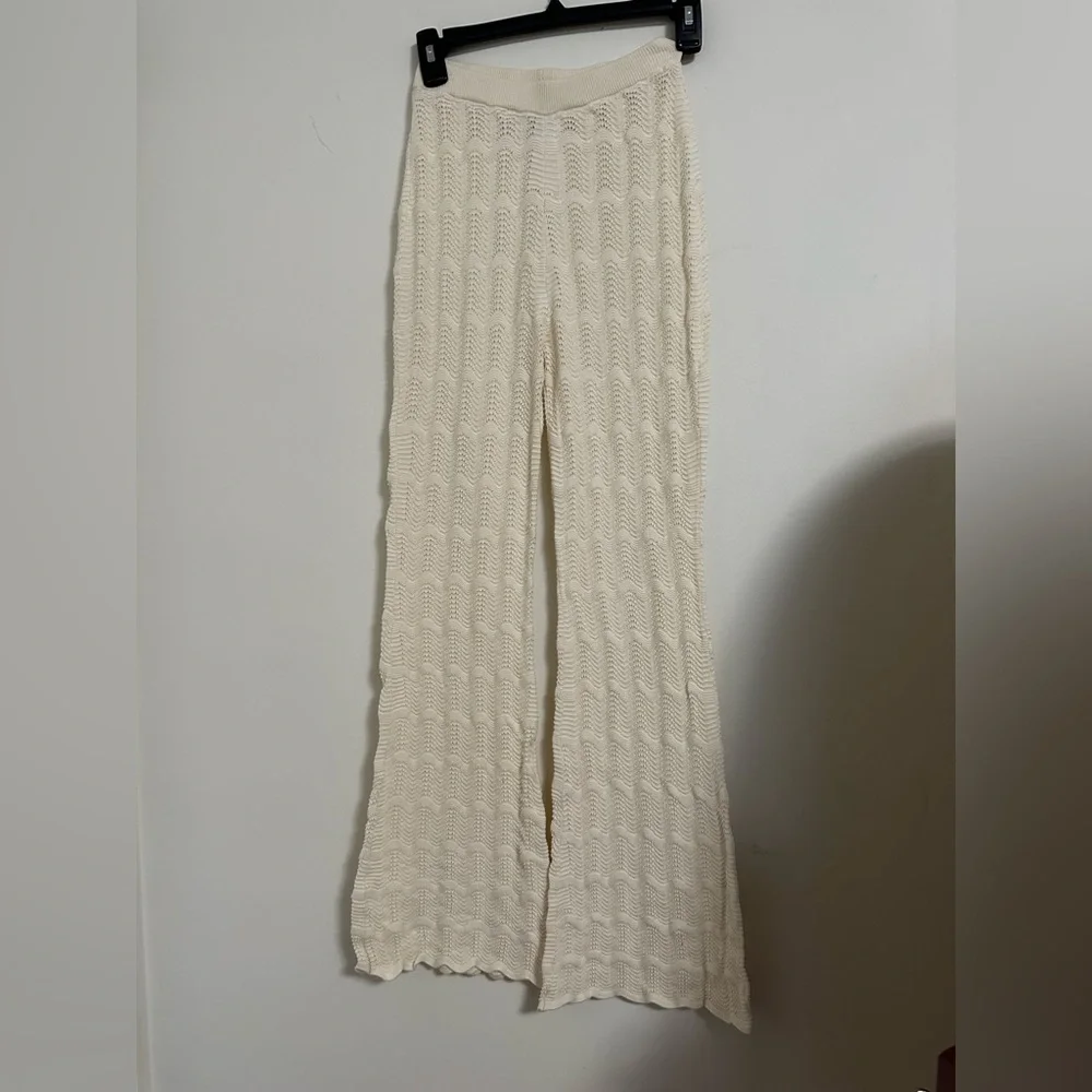 13 Another Girl Eco Pointelle Scalloped Flare Trousers size 2 - Picture 5 of 7